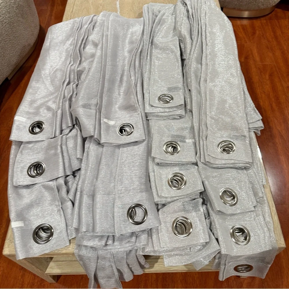 Silver sparkling Grommet Curtains